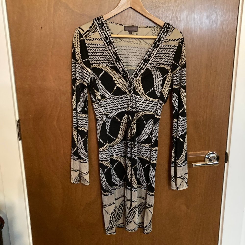NEW Hale Bob Embellished Bib Long Sleeve Dress